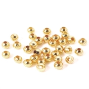 Metalperler. 18k forgyldt messing. 4 mm. 10 stk.